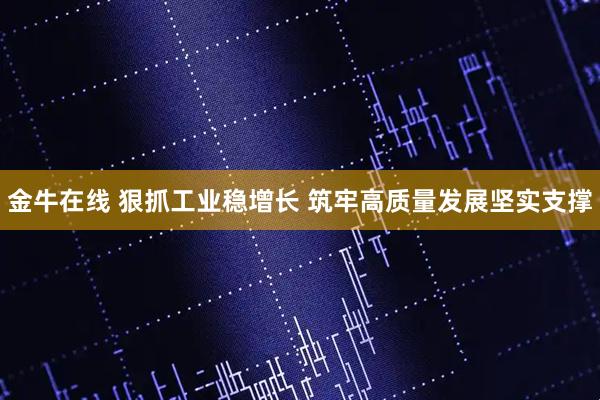 金牛在线 狠抓工业稳增长 筑牢高质量发展坚实支撑