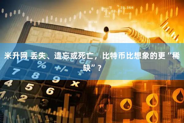 米升网 丢失、遗忘或死亡，比特币比想象的更“稀缺”？